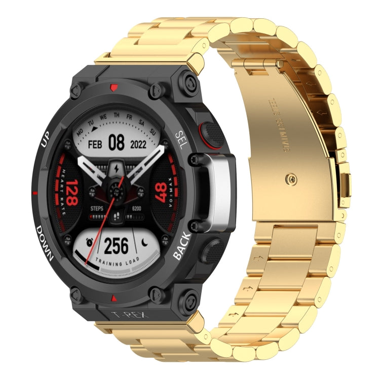 For Huami Amazfit T-Rex 2 Three Strains Steel Watch Band