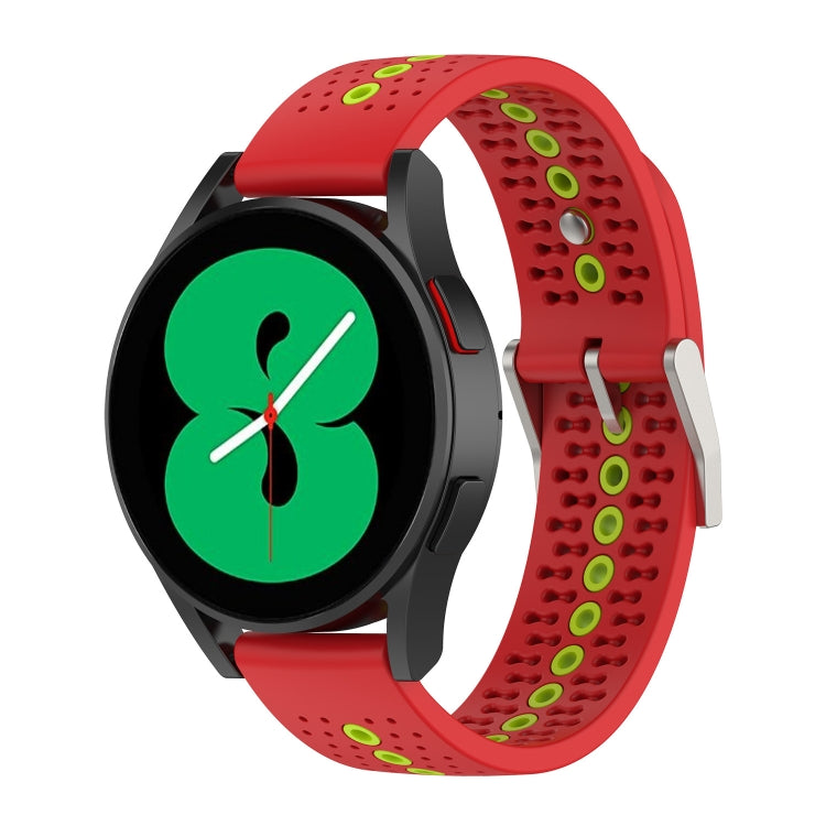 20mm Colorful Hole Silicone Watch Band, For Samsung Galaxy Watch 5 40mm, For Samsung Galaxy Watch 5 44mm, For Samsung Galaxy Watch 5 Pro 45mm