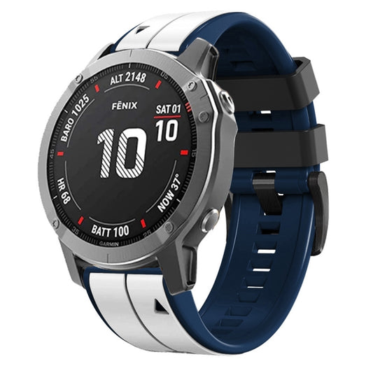Vertical Stripes Two-color Silicone Watch Band, For Garmin Fenix 7, For Garmin Fenix 7X