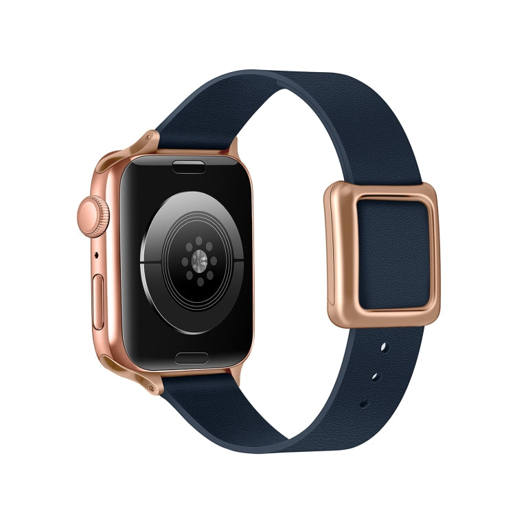 Magnetic Rose Gold Square Buckle Watch Band For Apple Watch Series, 7 45mm / 6&SE&5&4 44mm / 3&2&1 42mm, 7 41mm / 6&SE&5&4 40mm / 3&2&1 38mm