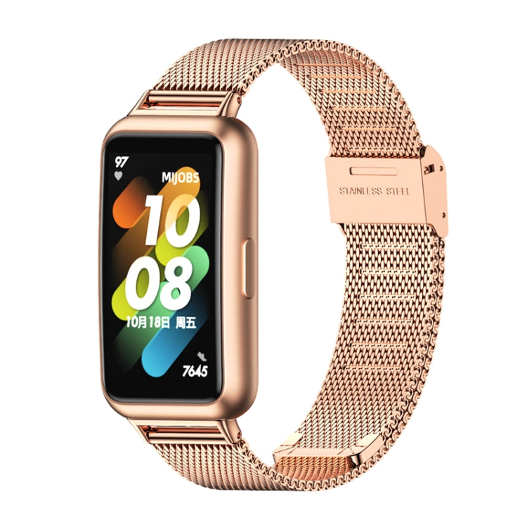 MIJOBS Milan Buckle Stainless Steel Watch Band, For Huawei Band 7 / 7 NFC