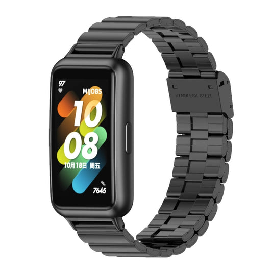 Mijobs Bamboo Stainless Steel Metal Buckle Watch Band, For Huawei Band 7 / 7 NFC