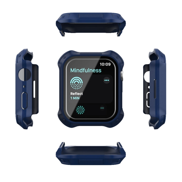 2 in 1 Frosted PC Frame + Screen Tempered Glass Film Protective Case, For Apple Watch Series 9 / 8 / 7 45mm, For Apple Watch Series 9 / 8 / 7 41mm