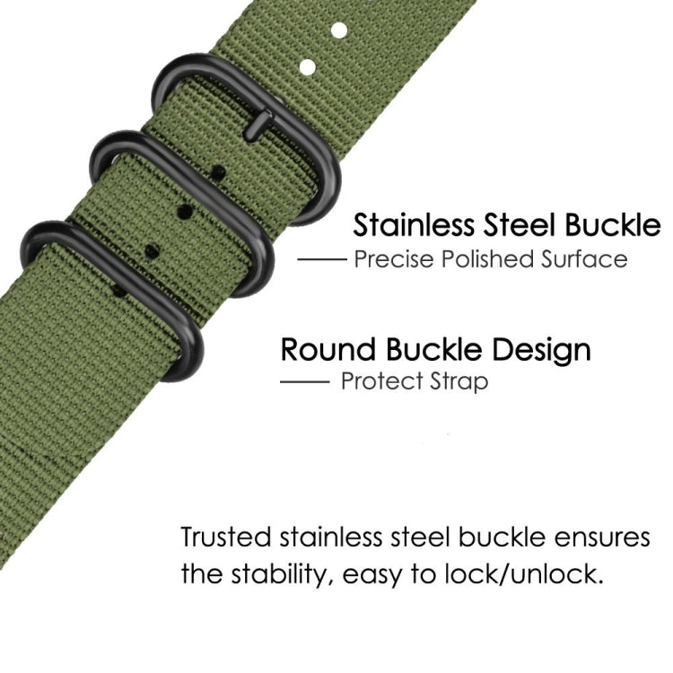 Three-ring Black Buckle Nylon Watch Band, For Amazfit T-Rex / T-Rex Pro / Ares
