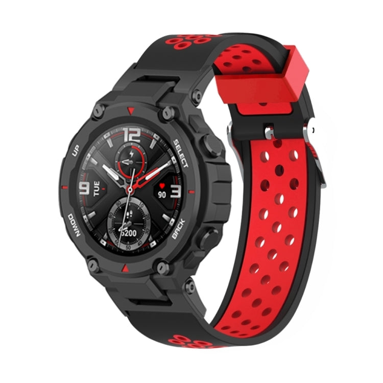 3-Row Holes Two-color Silicone Watch Band, For Amazfit T-Rex / T-Rex Pro / Ares