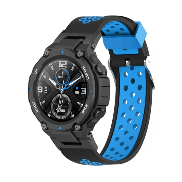 3-Row Holes Two-color Silicone Watch Band, For Amazfit T-Rex / T-Rex Pro / Ares