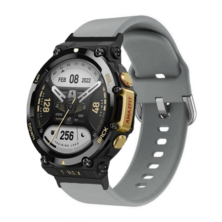 Silicone Reverse Buckle Watch Band, For Amazfit T-Rex 2