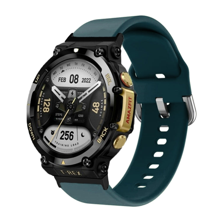 Silicone Reverse Buckle Watch Band, For Amazfit T-Rex 2