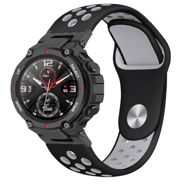 Two-color Holes Reverse Buckle Silicone Watch Band, For Amazfit T-Rex 2