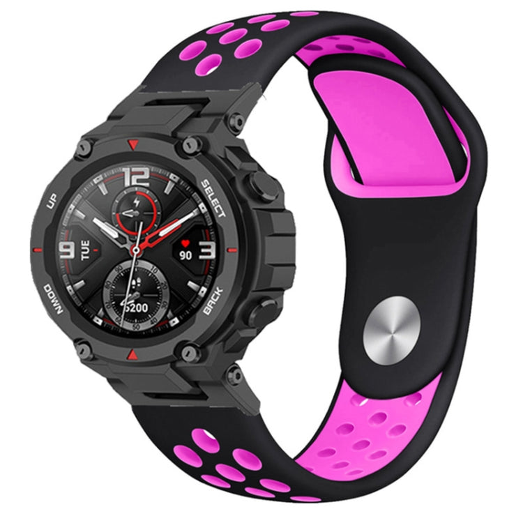 Two-color Holes Reverse Buckle Silicone Watch Band, For Amazfit T-Rex 2