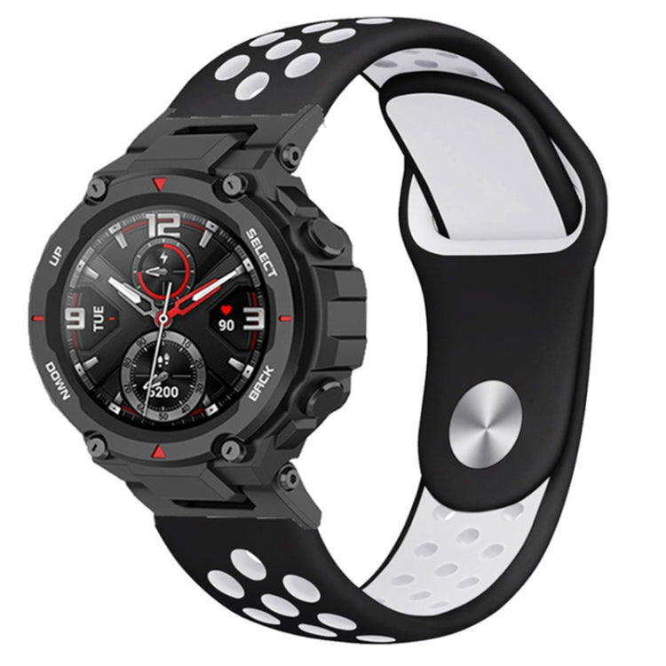 Two-color Holes Reverse Buckle Silicone Watch Band, For Amazfit T-Rex 2