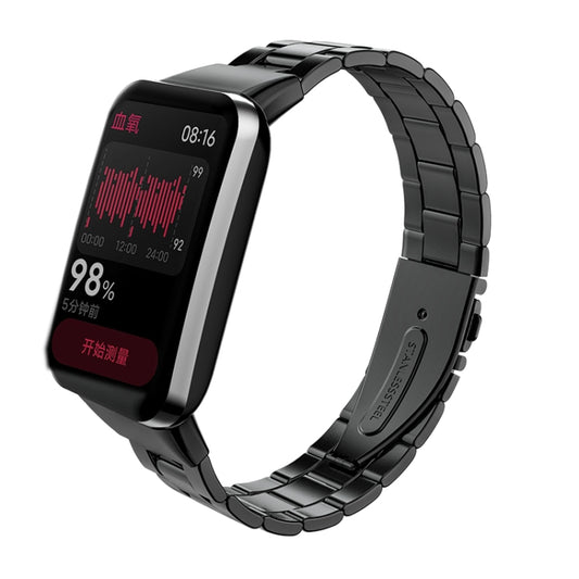 Three-bead Flat Buckle Stainless Steel Watch Band, For Xiaomi Mi Band 7 Pro