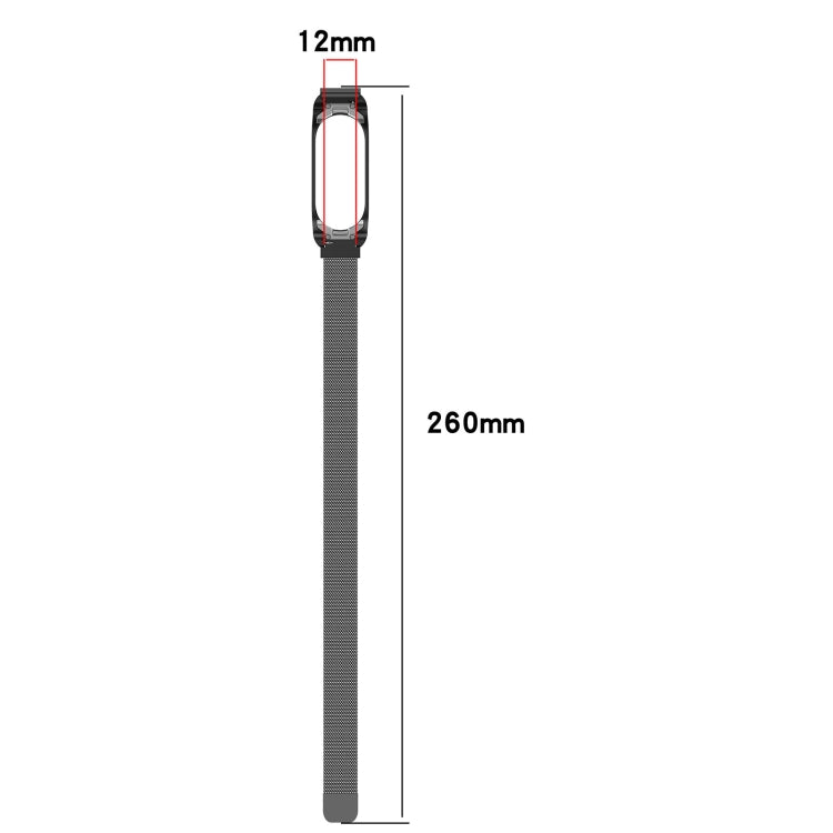 Milan Metal Stainless Steel Watch Band, For Xiaomi Mi Band 7 / 7NFC