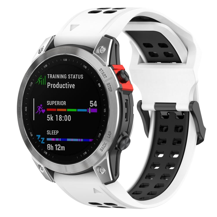 Two-color Silicone Watch Band, For Garmin Fenix 7S / 6S / 5S