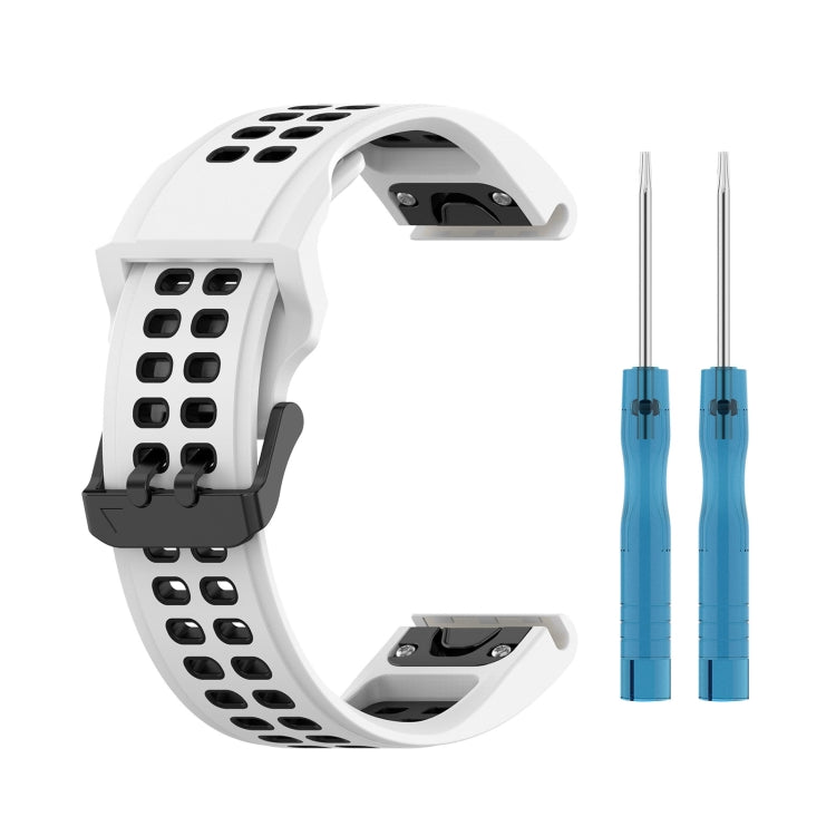 Two-color Silicone Watch Band, For Garmin Fenix 7S / 6S / 5S