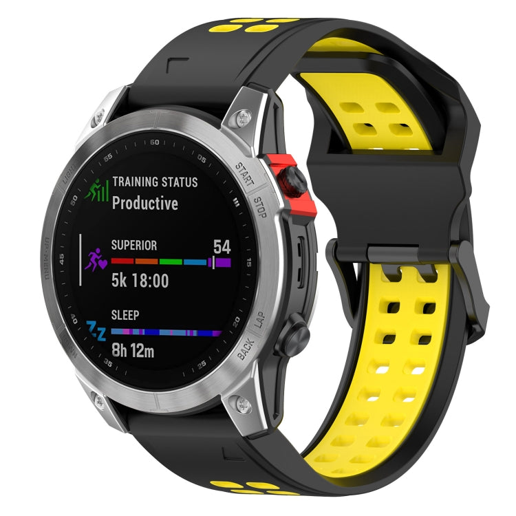 Two-color Silicone Watch Band, For Garmin Fenix 7S / 6S / 5S