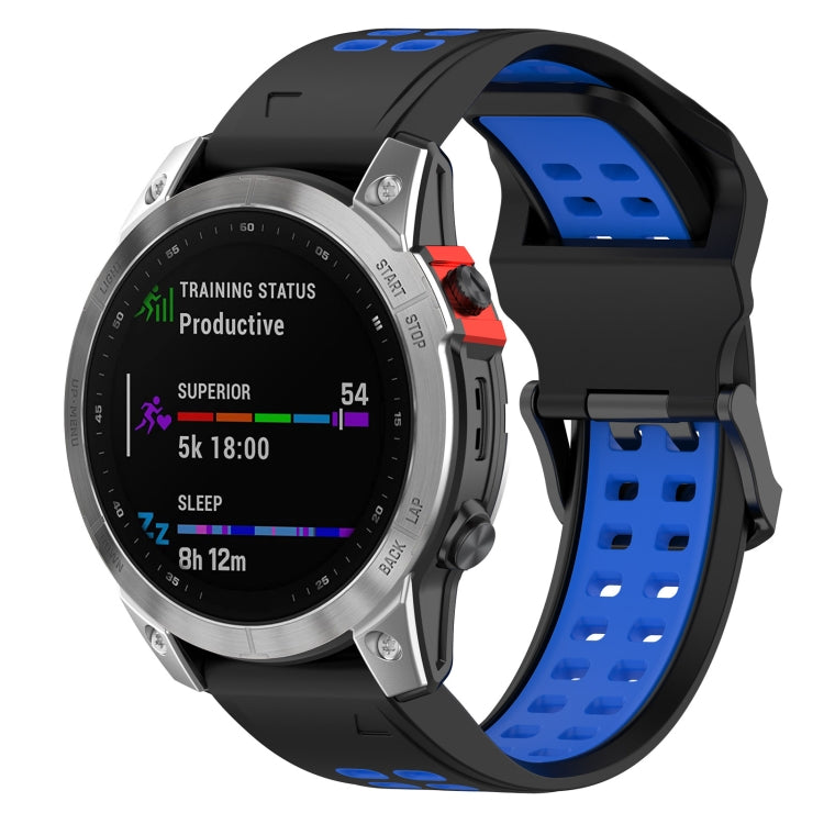 Two-color Silicone Watch Band, For Garmin Fenix 7S / 6S / 5S