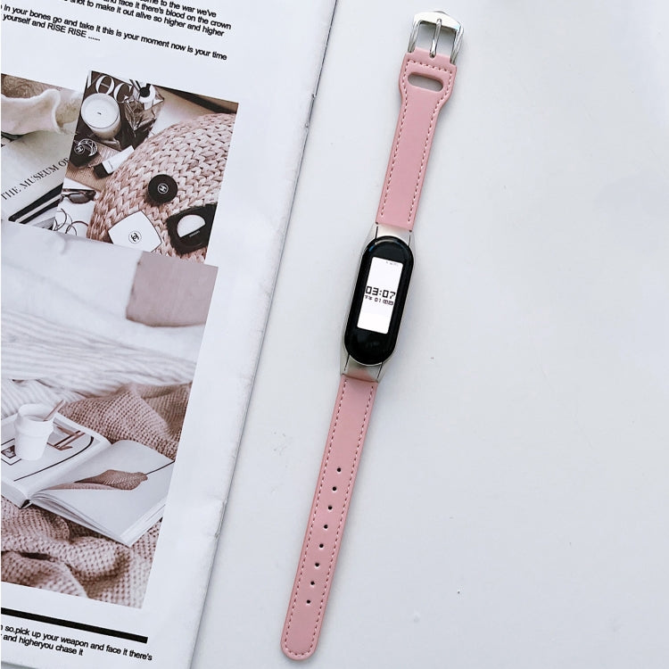 8-buckle Leather Watch Band, For Xiaomi Mi Band 3 / 4, For Xiaomi Mi Band  5 / 6, For Xiaomi Mi Band 7