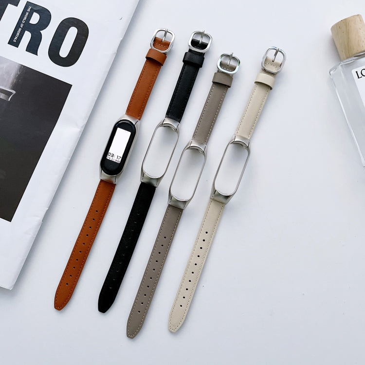 Genuine Leather Watch Band, For Xiaomi Mi Band 3 / 4, For Xiaomi Mi Band 5 / 6, For Xiaomi Mi Band 7