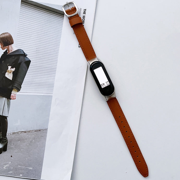 Genuine Leather Watch Band, For Xiaomi Mi Band 3 / 4, For Xiaomi Mi Band 5 / 6, For Xiaomi Mi Band 7