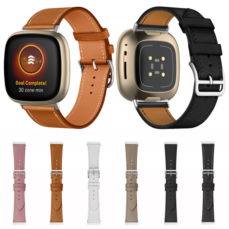 Universal Genuine Leather Watch Band, For Fitbit Versa 4 / Sense 2