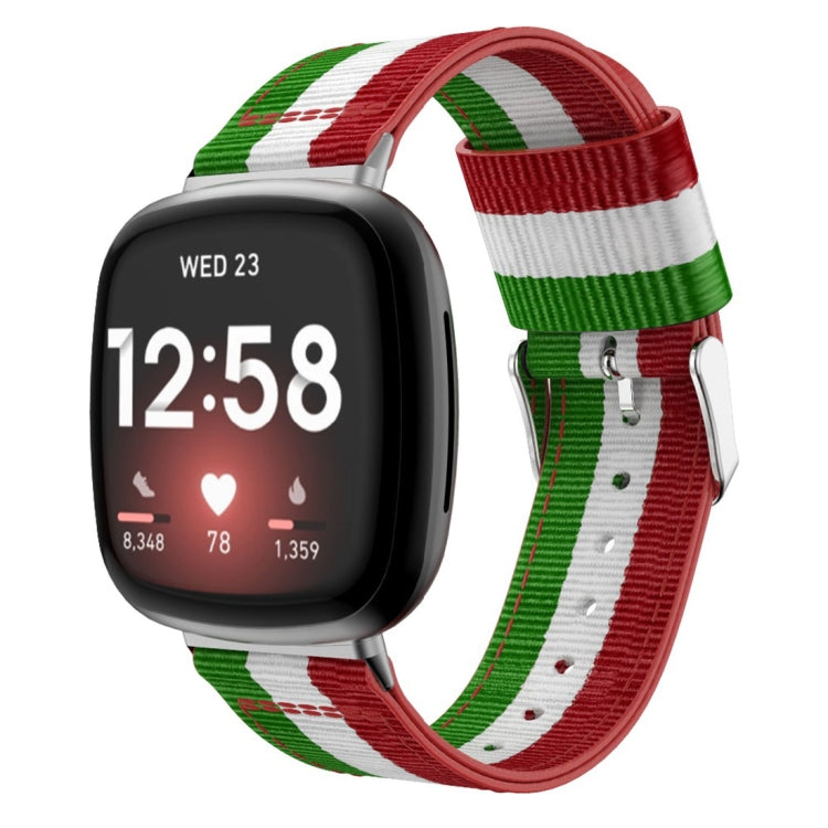 Universal Stripe Nylon Watch Band, For Fitbit Versa 4 / Sense 2