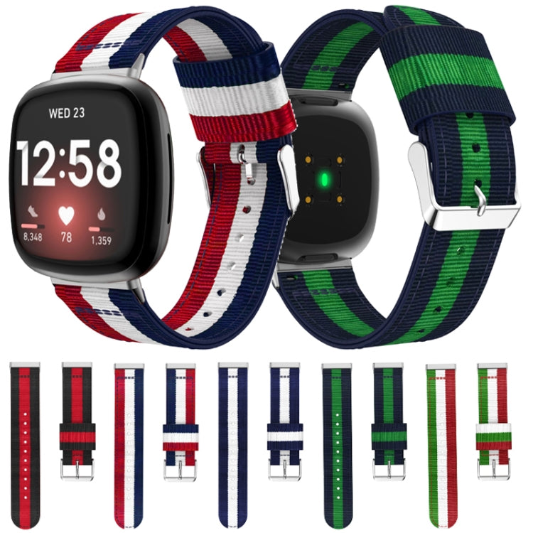 Universal Stripe Nylon Watch Band, For Fitbit Versa 4 / Sense 2