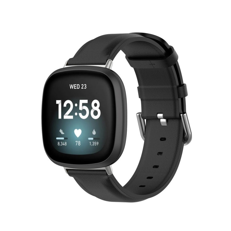 Genuine Leather Watch Band, For Fitbit Versa 4 / Sense 2