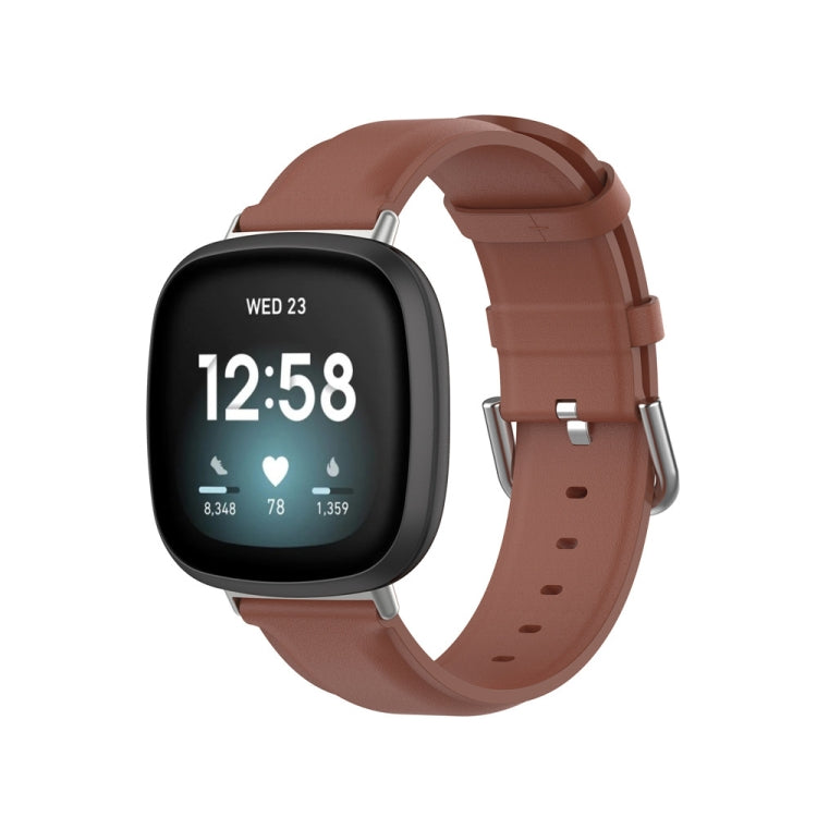 Genuine Leather Watch Band, For Fitbit Versa 4 / Sense 2