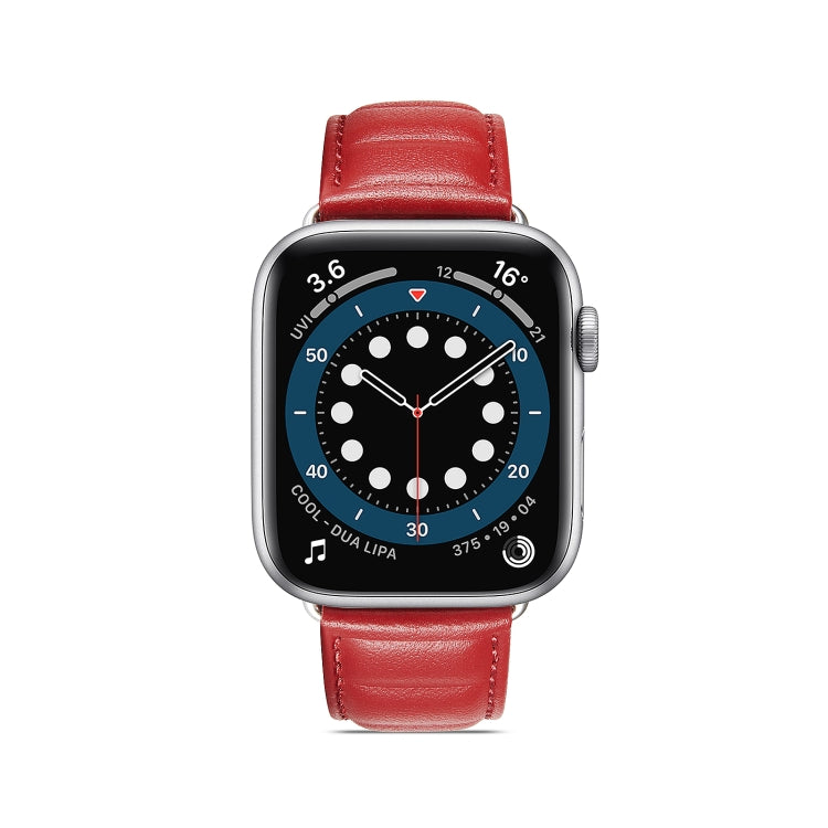 Genuine Leather Watch Band, For Apple Watch Ultra 49mm / Series 8&7 45mm / SE 2&6&SE&5&4 44mm / 3&2&1 42mm, For Apple Watch Series 8&7 41mm / SE 2&6&SE&5&4 40mm / 3&2&1 38mm