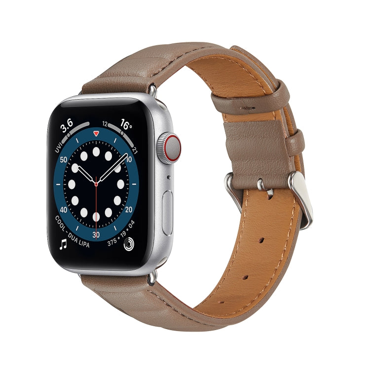 Genuine Leather Watch Band, For Apple Watch Ultra 49mm / Series 8&7 45mm / SE 2&6&SE&5&4 44mm / 3&2&1 42mm, For Apple Watch Series 8&7 41mm / SE 2&6&SE&5&4 40mm / 3&2&1 38mm