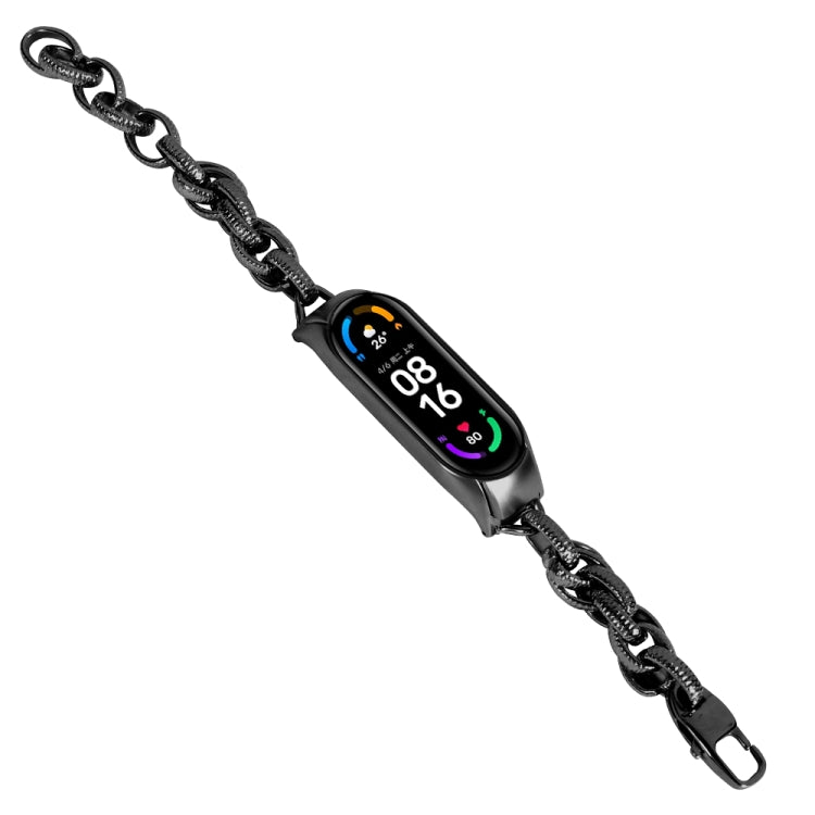 Corrugated Twist Chain Metal Watch Band, For Xiaomi Mi Band 3 / 4, For Xiaomi Mi Band 5 / 6, For Xiaomi Mi Band 7