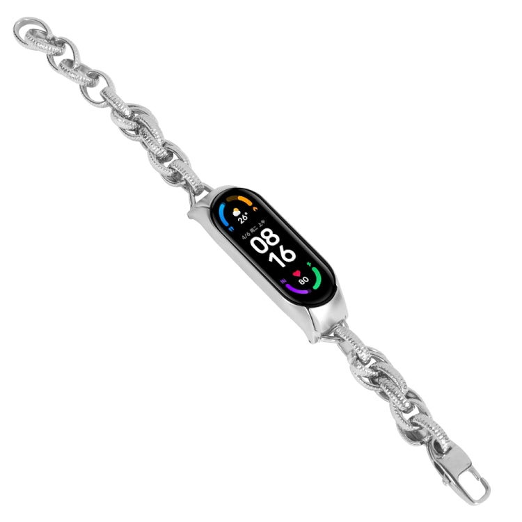 Corrugated Twist Chain Metal Watch Band, For Xiaomi Mi Band 3 / 4, For Xiaomi Mi Band 5 / 6, For Xiaomi Mi Band 7