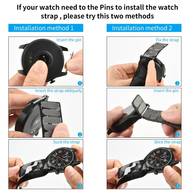 Hook And Loop Fastener Nylon Watch Band, For Garmin Fenix 7, For Garmin Fenix 7X