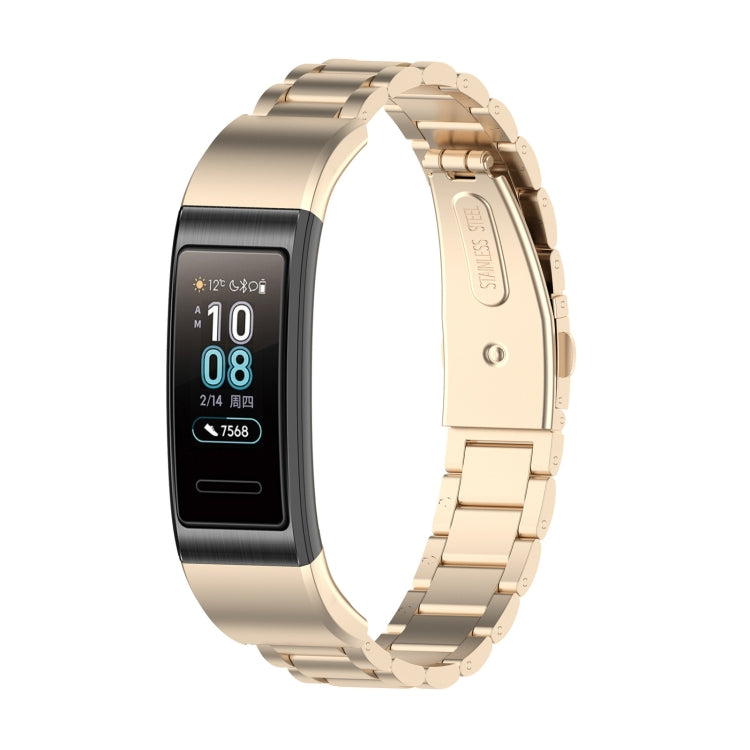 For Huawei Band 4 Pro (TER-B29S) / Band 3 Pro (TER-B29) / Band 3 (TER-B09) Three Beads Steel Wrist Strap Watchband, For Band 4 Pro