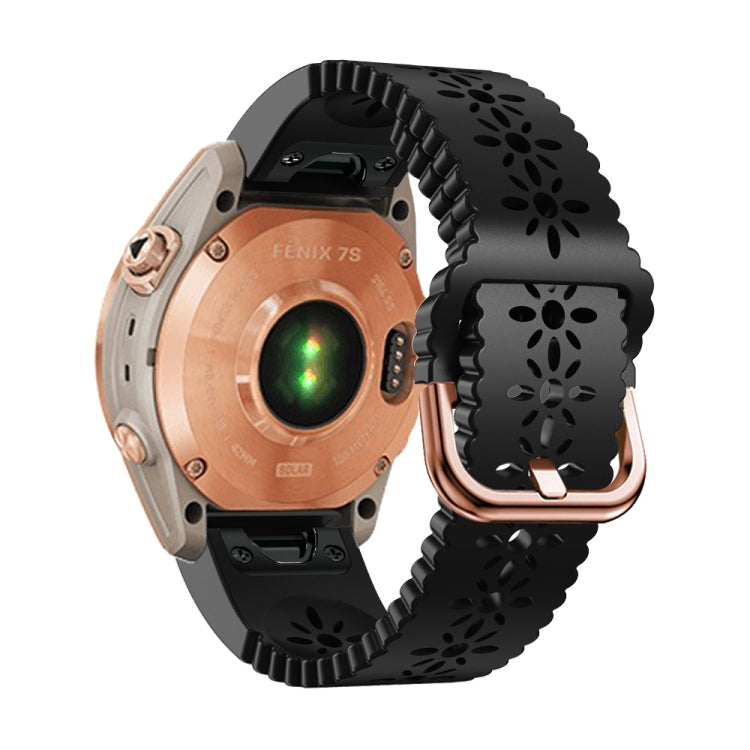 Quick Release Lace Silicone Watch Band, For Garmin Fenix 7S / 6S / 5S