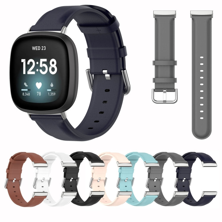 Genuine Leather Watch Band, For Fitbit Versa 3 / Sense
