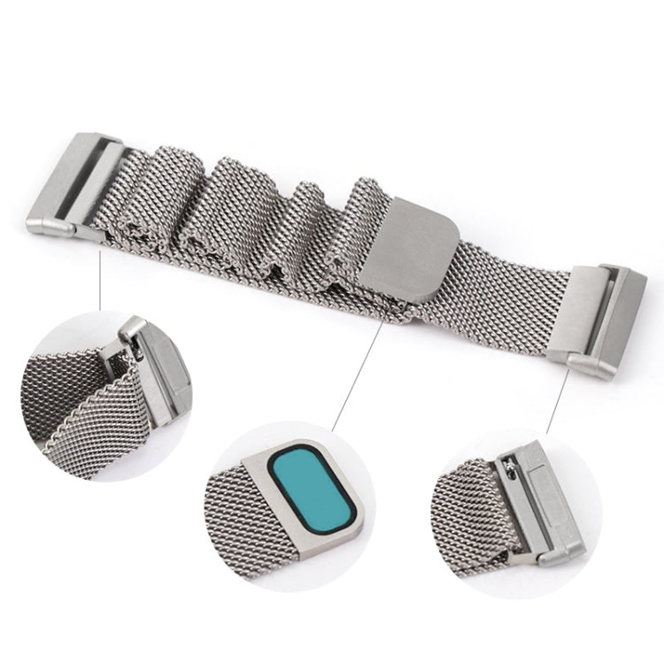 20mm Milanese Magnetic Metal Split Buckle Watch Band, For Fitbit Versa 4 / Versa 3