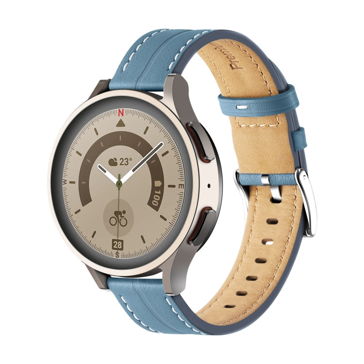 Universal Grooved Genuine Leather Watch Band, For Coros Pace 2/Coros Apex 42mm, For Realme Watch 3/Amazfit GTR4/4 Pro