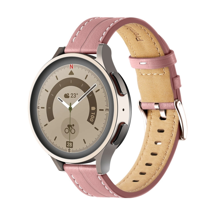 Universal Grooved Genuine Leather Watch Band, For Coros Pace 2/Coros Apex 42mm, For Realme Watch 3/Amazfit GTR4/4 Pro