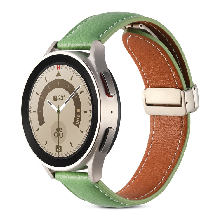 Universal Folding Buckle Genuine Leather Watch Band, For Coros Pace 2/Coros Apex 42mm, For Realme Watch 3/Amazfit GTR4/4 Pro