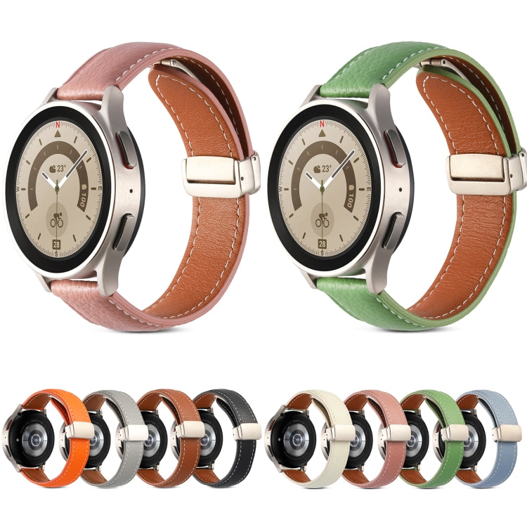 Universal Folding Buckle Genuine Leather Watch Band, For Coros Pace 2/Coros Apex 42mm, For Realme Watch 3/Amazfit GTR4/4 Pro