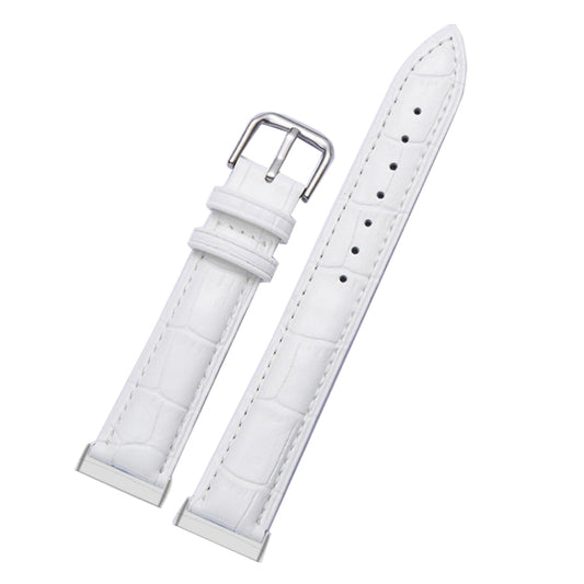 Universal Crocodile Texture Genuine Leather Watch Band, For Fitbit Versa 3 / Sense, For Fitbit Versa 4 / Sense 2