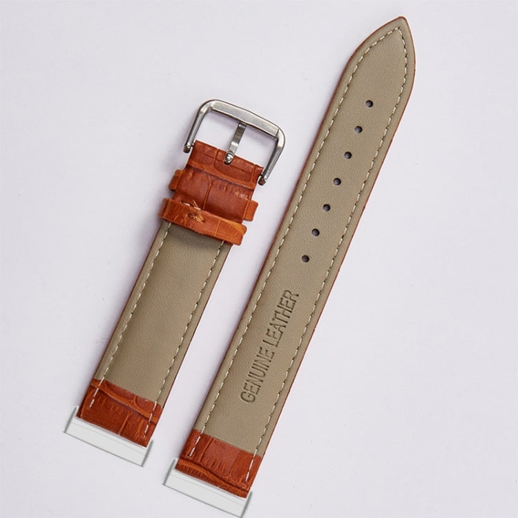 Universal Crocodile Texture Genuine Leather Watch Band, For Fitbit Versa 3 / Sense, For Fitbit Versa 4 / Sense 2