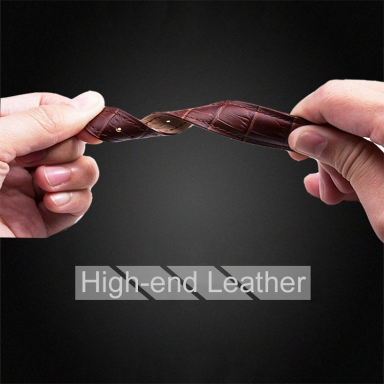 Universal Crocodile Texture Genuine Leather Watch Band, For Fitbit Versa 3 / Sense, For Fitbit Versa 4 / Sense 2