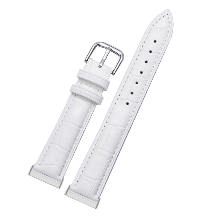 Universal Crocodile Texture Genuine Leather Watch Band, For Fitbit Versa 3 / Sense, For Fitbit Versa 4 / Sense 2