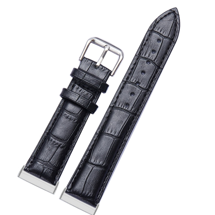 Universal Crocodile Texture Genuine Leather Watch Band, For Fitbit Versa 3 / Sense, For Fitbit Versa 4 / Sense 2