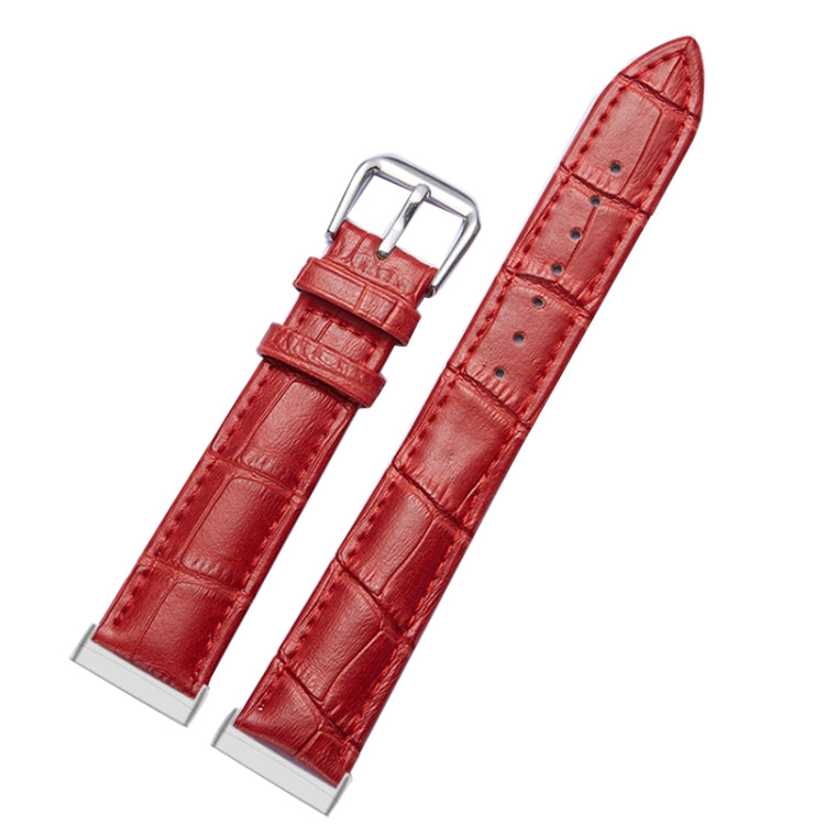 Universal Crocodile Texture Genuine Leather Watch Band, For Fitbit Versa 3 / Sense, For Fitbit Versa 4 / Sense 2