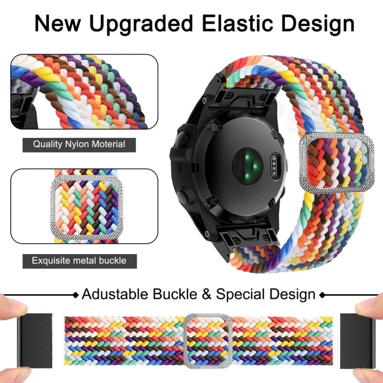 Adjustable Nylon Braided Elasticity Watch Band, For Garmin Fenix 7X