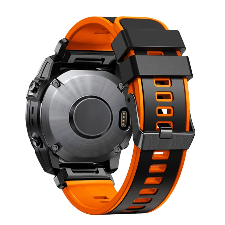 26mm Plain Weave Two-Color Quick Release Silicone Watch Band, For Garmin Fenix 7X